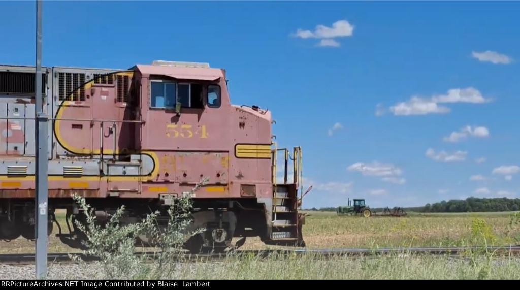 Train and tractor